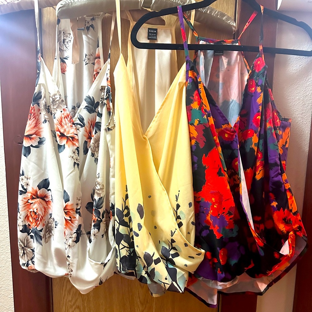 Shein bundle of 3 Large elastic bottom tops